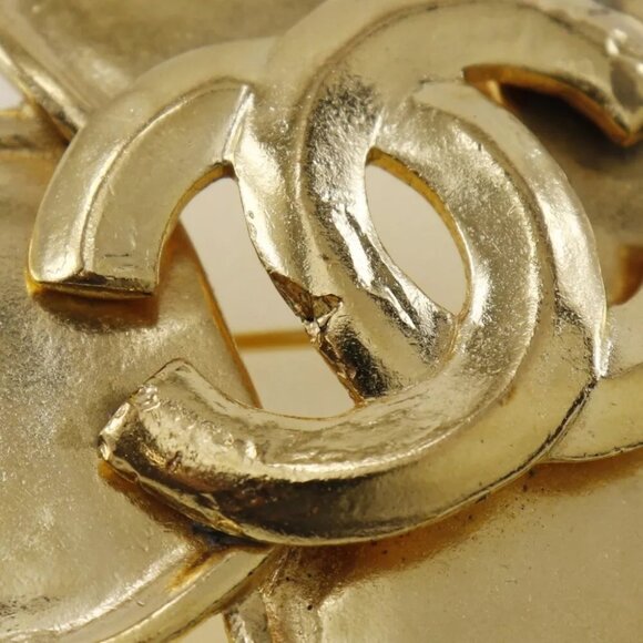CHANEL Clover Brooch Plated Gold 28.8g Women - Picture 6 of 6